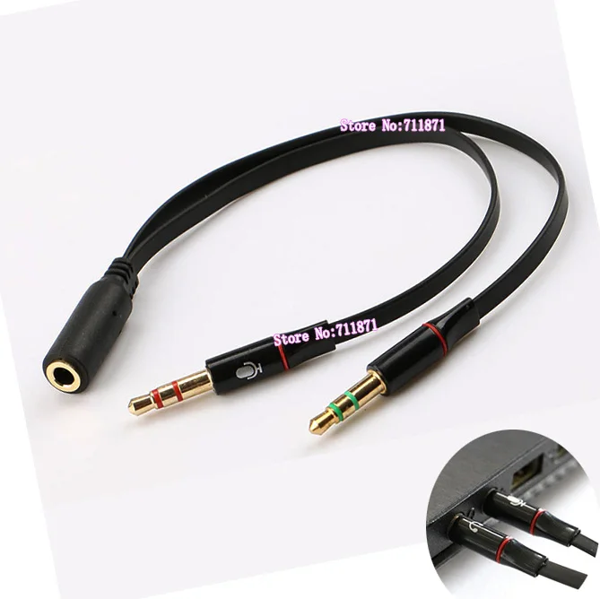 Laptop headphones line Desktop PC connect Headset 3.5mm 4 section
