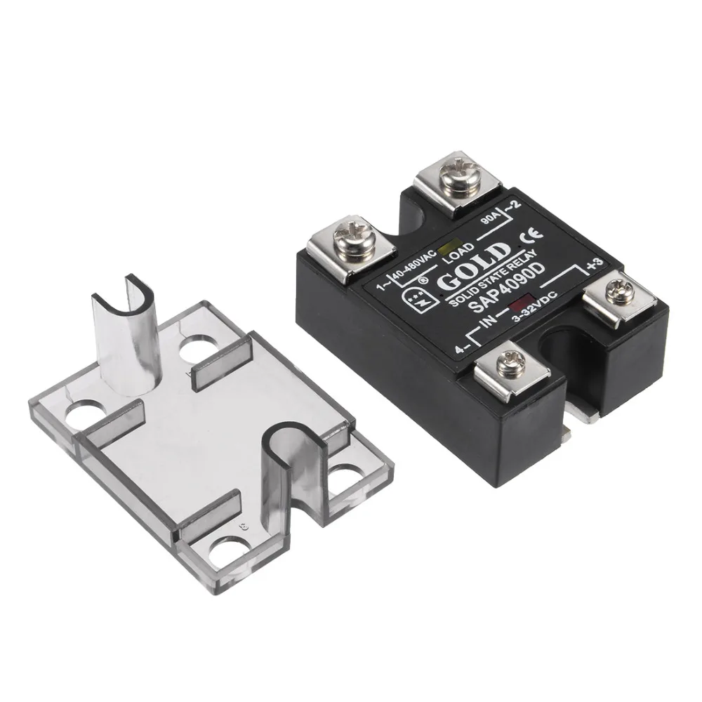 

Uxcell 1PCS Single Phase Solid State Relay Module Relays 3-32V DC to 40-480V AC 25/40/90A or 90-280V AC to 40-530V AC 60A