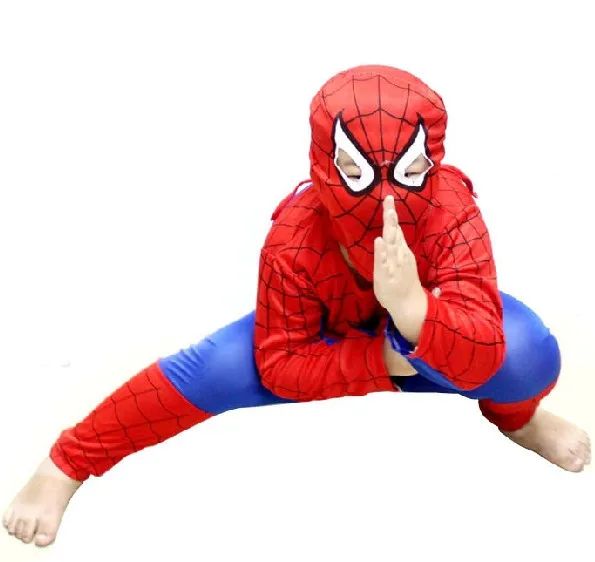 Free-Shipping-Party-Supplies-Spiderman-Halloween-Costume-For-Kids-Children-S-M-L-Christmas-Costume-PW0010 (2)