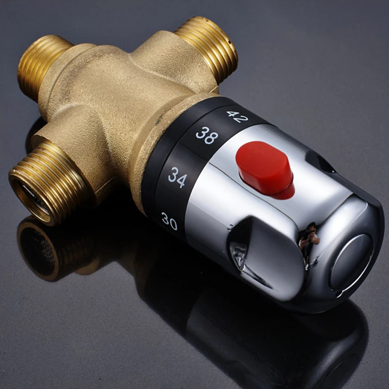 Brass Ceramic Standard Thermostatic Mixing Valve thermostatic mixing valve Temperature Control Valve For solar water heater valve parts