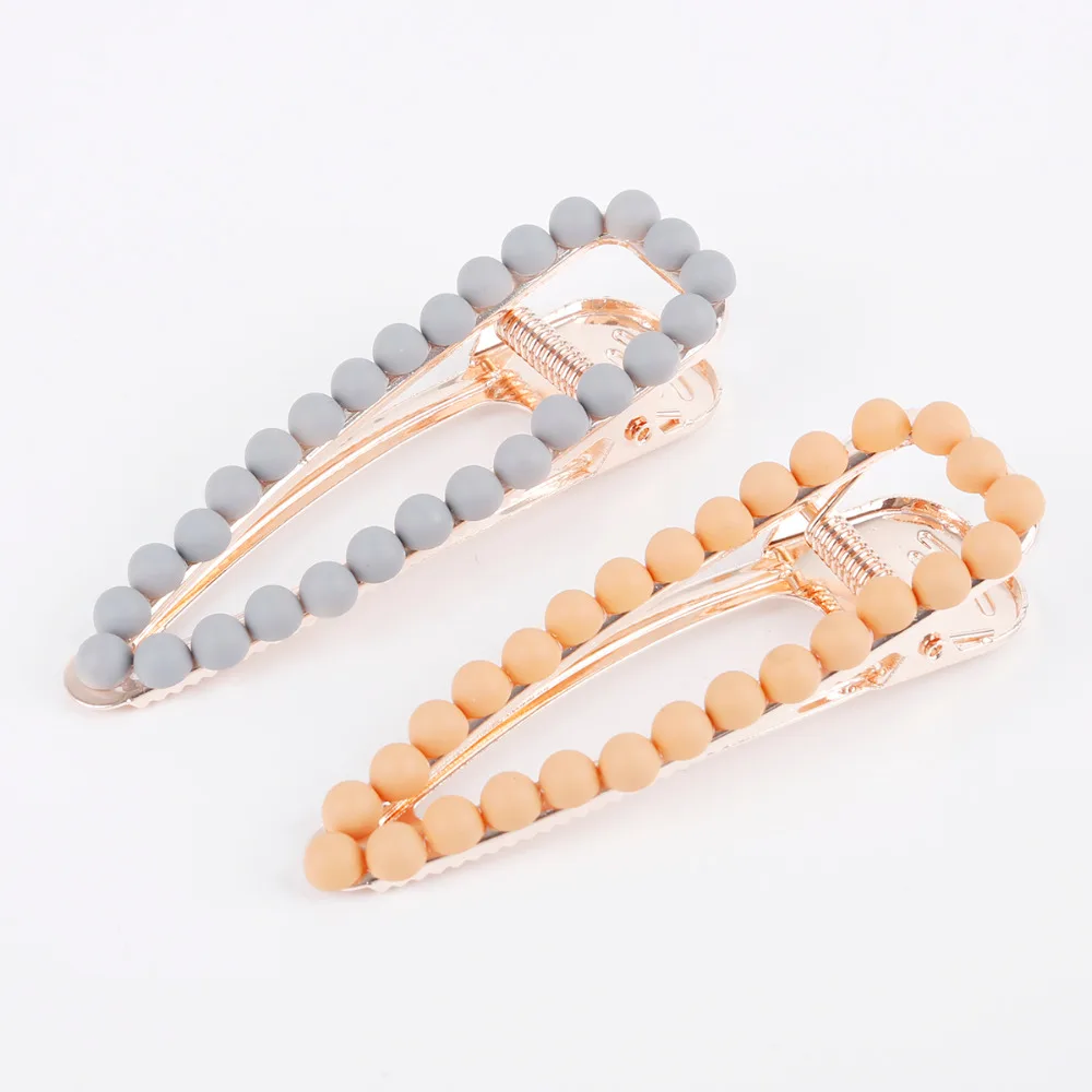 Korean ins Scrub Pearl Hair Clip Morandi Color Drop Edge Clip about 8cm length 1Pc hair barrette girl gift hair accessories Korean ins Scrub Pearl Hair Clip Morandi Color Drop Edge Clip about 8cm length 1Pc hair barrette girl gift hair accessories