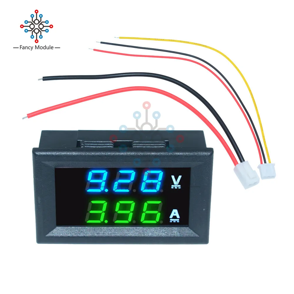 Двойной светодиодный мини-дисплей Цифровой вольтметр амперметр 0,56 ''DC 100V 10A Панель Ампер Вольт Напряжение измеритель тока тестер детектор 0,28''