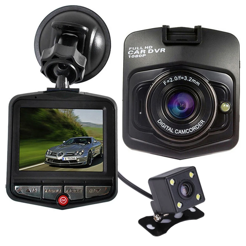 Original Novatek Dash Cam GT300 Dual Lens Car DVRs Camera Full HD 1080P Video Registrar With Backup Rearview Parking Recorder