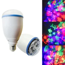 DJ lights Party Disco Kaleidoscope Lamp RGB LED Bulb Stage Light Home decor E27 3W Rotating free shipping