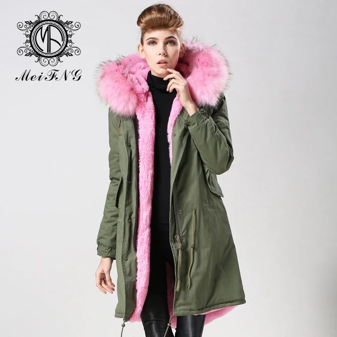 New 2016 Winter Women Pink Polyester Lining Jacket Women's Hooded