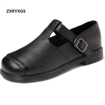 

Soft Comfort 100% Genuine Leather Shoes Women Flats Shoes 2019 New Spring Women Shoes Fashion Casual Shoes Flat Non-slip Wear