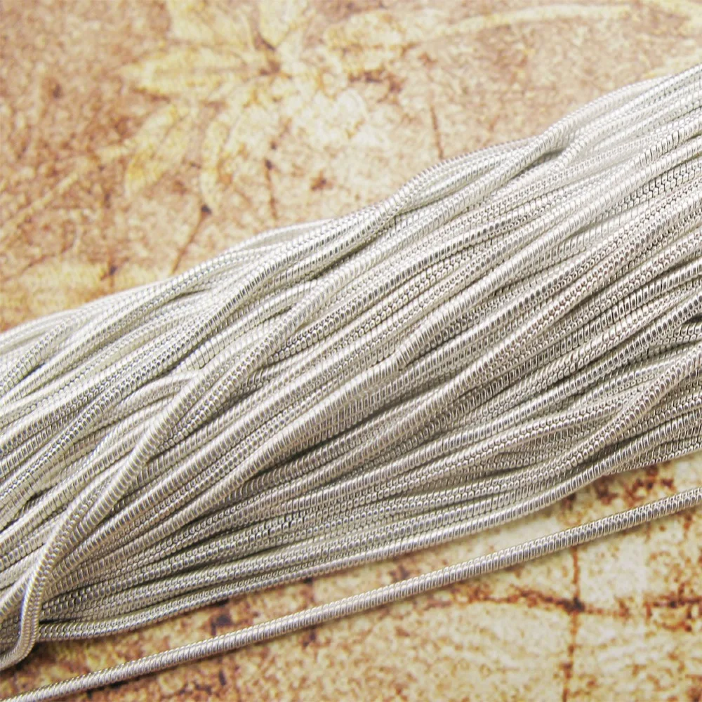 

TOAOB 5 Meters Silver Tone 1.2MM Snake Bone Link Chains