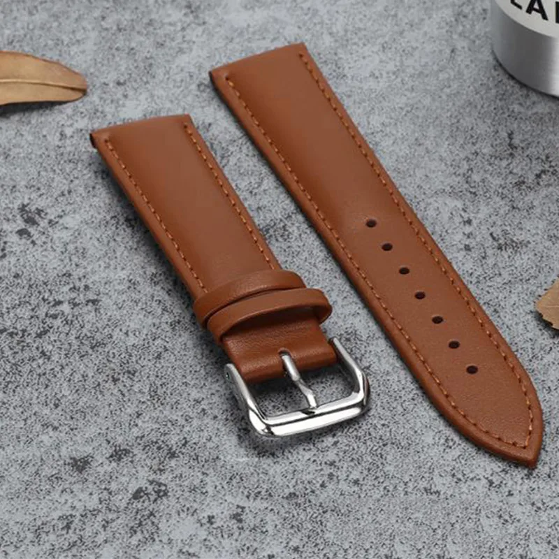 Ретро часы из натуральной коричневой кожи мужские 20 мм 22 мм 24 мм мягкий браслет для часов металлический ремешок с пряжкой аксессуары