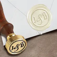 Персонализированные монограмма 2-Начальные Пользовательские Воск печать штамп " die-#2105 раз Роман шрифта duogram с линии границы