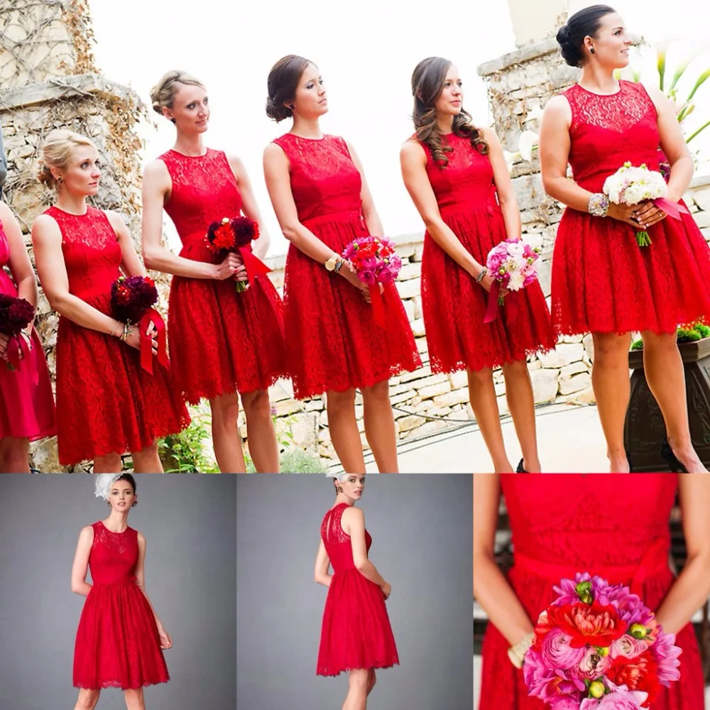 Red Maid of Honor Dresses for Girls