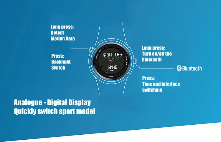 Ezon часы S3A01 профессиональные мужские спортивные плавательные Тренировочные Водонепроницаемые цифровые умные наручные часы с Шагомером
