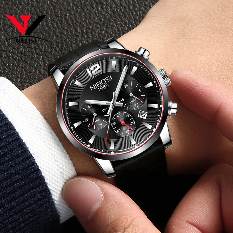 

NIBOSI Sport Watches for Men Waterproof Analog Quartz Men's Wristwatch Clock Man Montre Homme Big Men Watches Military Army Saat