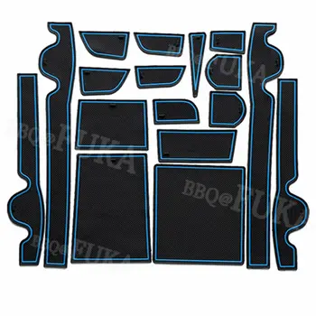 

17pcs Rubber Car Inner Door Gate Slot Mat Cup Holder Pad For Hyundai Sonata 2015-2016