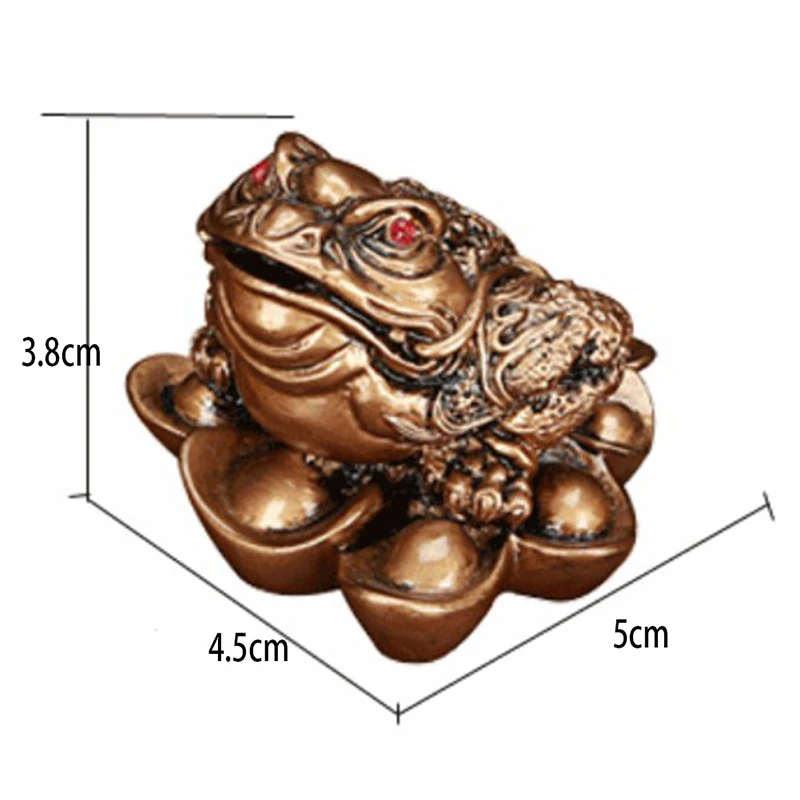 Подарок на удачу фэн-шуй маленькая трехногая фигурка лягушки на удачу китайская жаба монета металл ремесло Домашний декор бронза и цвет красного дерева