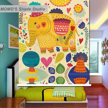 

MOMO Blackout Window Curtains Roller Shades Blinds Shutter Thermal Insulated Fabric Custom Cartoon Kids Baby , Alice 347