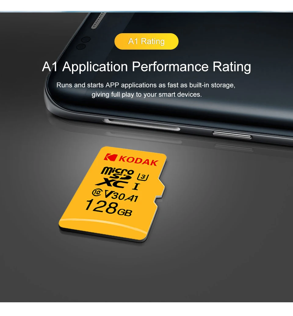 Kodak микро сд microsdxc 16ГБ 32ГБ 64ГБ 128ГБ сд карта U3 флеш TF карта памяти флешка на камера смартфон микро планшет видеорегистратор автомобильный