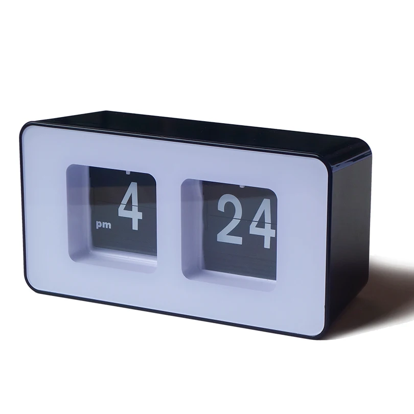 Page Turning Jumping Movement Digital Square Desktop Clocks Retro Flip