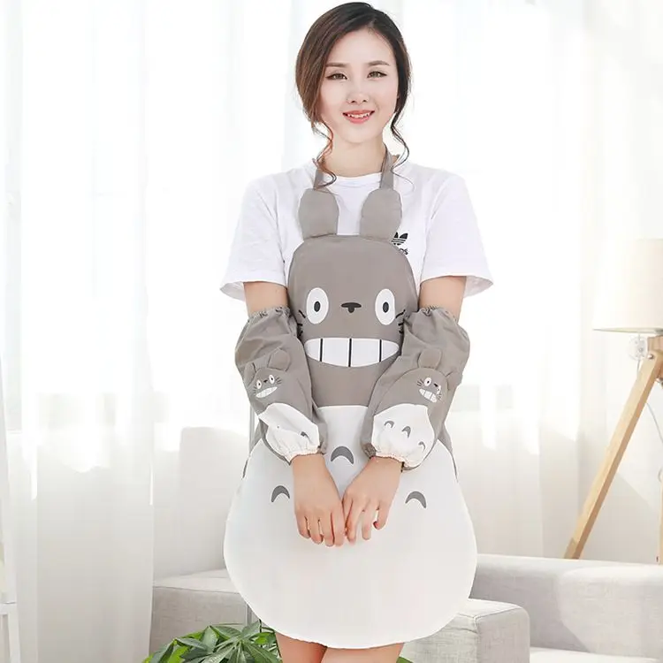 

2019 New Arrival Gray Totoro Aprons Party Kitchen Cook Apron Classic Cartoon My Neighbor Totoro Cosplay Clothing 92508