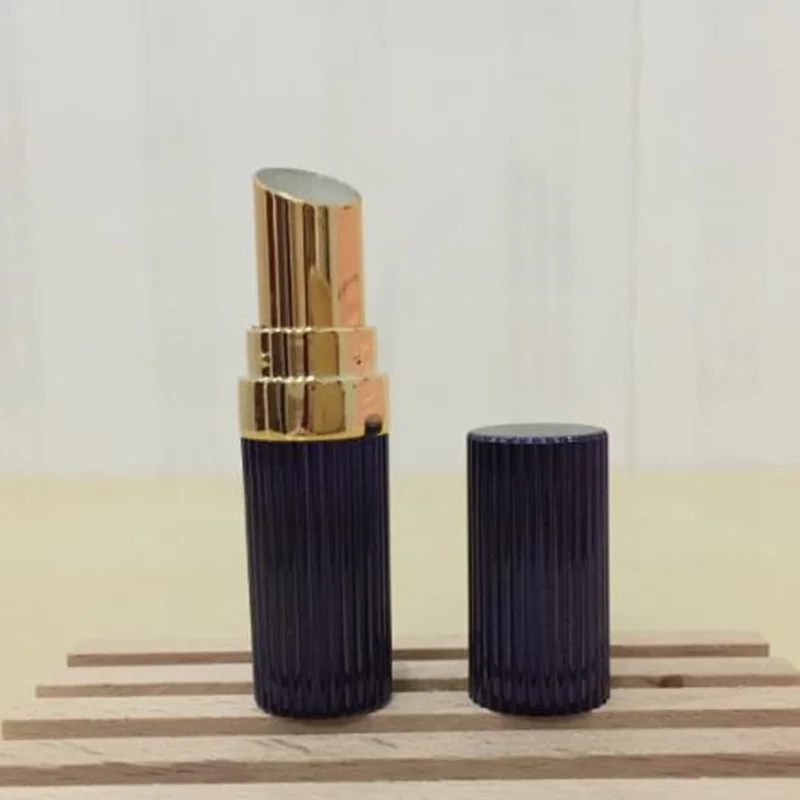 11.1mm Empty Dark Blue Lip Balm Tube Round Stripe Container for Cosmetic Packing High-end Lipstick tube F20172595 | Красота и