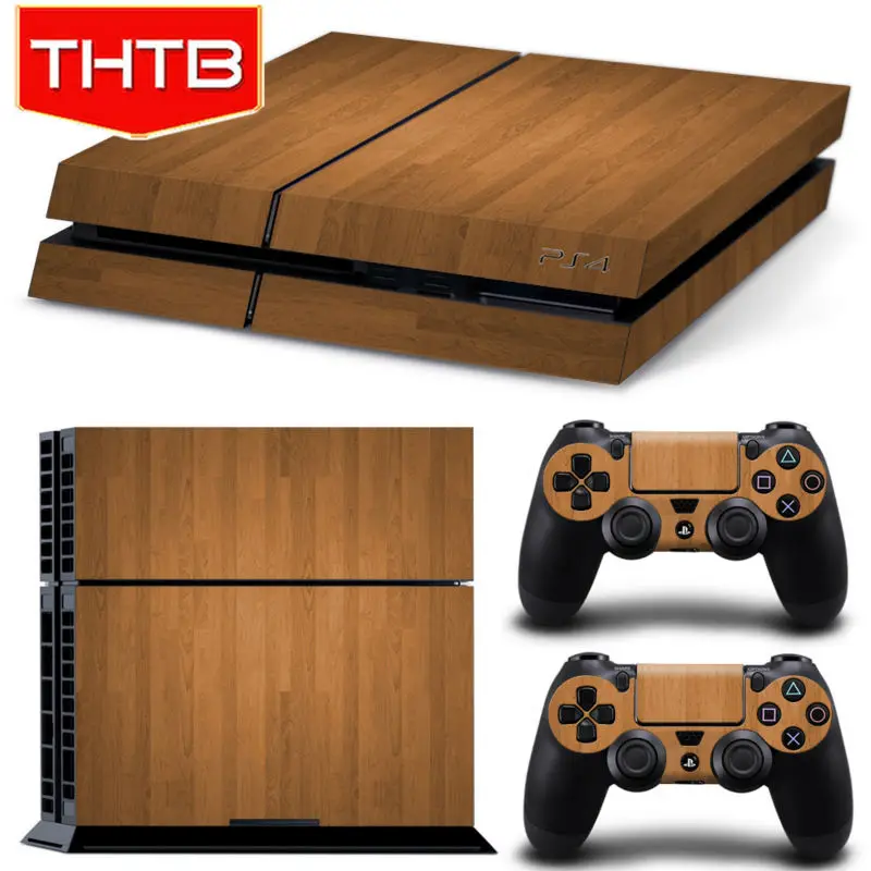 Свет Деревянный PS4 Кожи Наклейка + 2 Шт. Бесплатный Контроллер Для Playstation 4 Console