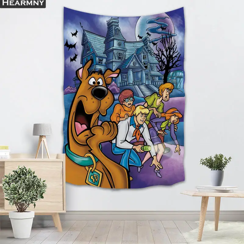 Фоновая ткань valance гобелен настенный подвесной на заказ Scooby Doo спальня гостиная одеяло Йога пляжное полотенце скатерть - Цвет: 1