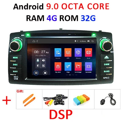 DSP Android 9,0 4G ram 64G rom 2 Din Автомобильный gps для Toyota Corolla E120 BYD F3 мультимедийный плеер Радио Стерео авто сенсорный экран - Цвет: 9.0 4G 32G DSP