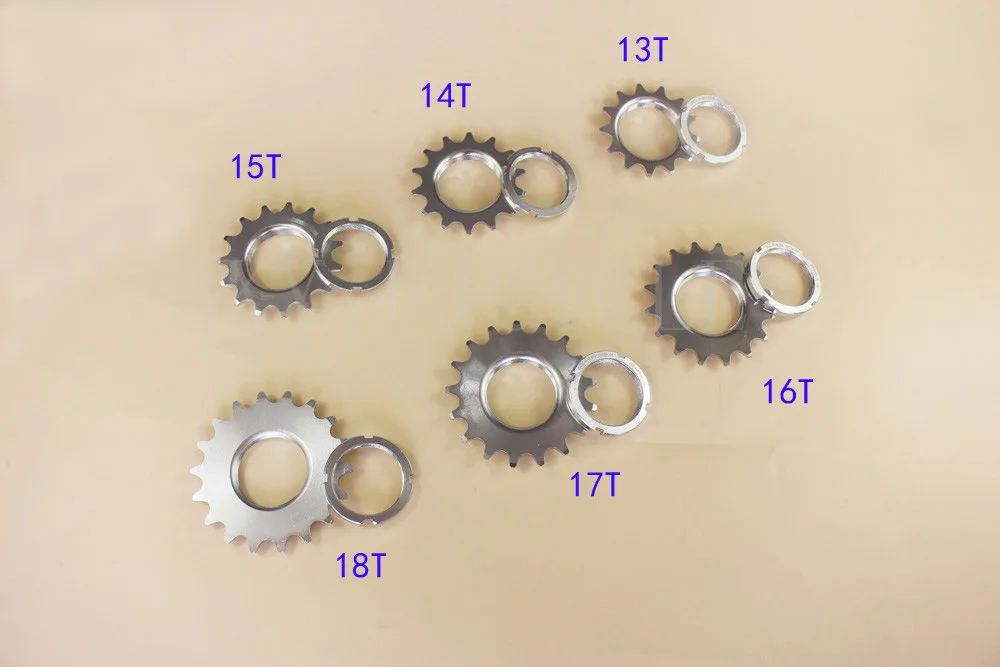 Фиксированная шестерня 13 T 14 T 15 T 16 T 17 T 18 T велосипед freewheel и фиксированное кольцо различная скорость cog звездочка и запирающее кольцо для fixie трек велосипед концентратор