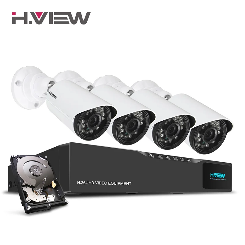 

H.View 16CH Surveillance System 1TB HDD 4 720P Outdoor Security Camera 16CH CCTV DVR Kit Video Surveillance Easy Remote View