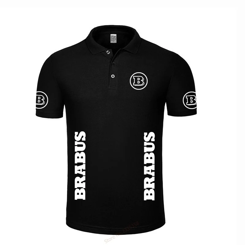 

High quality summer for Male Brabus Polo shirt Black 10 colours solid colour tops