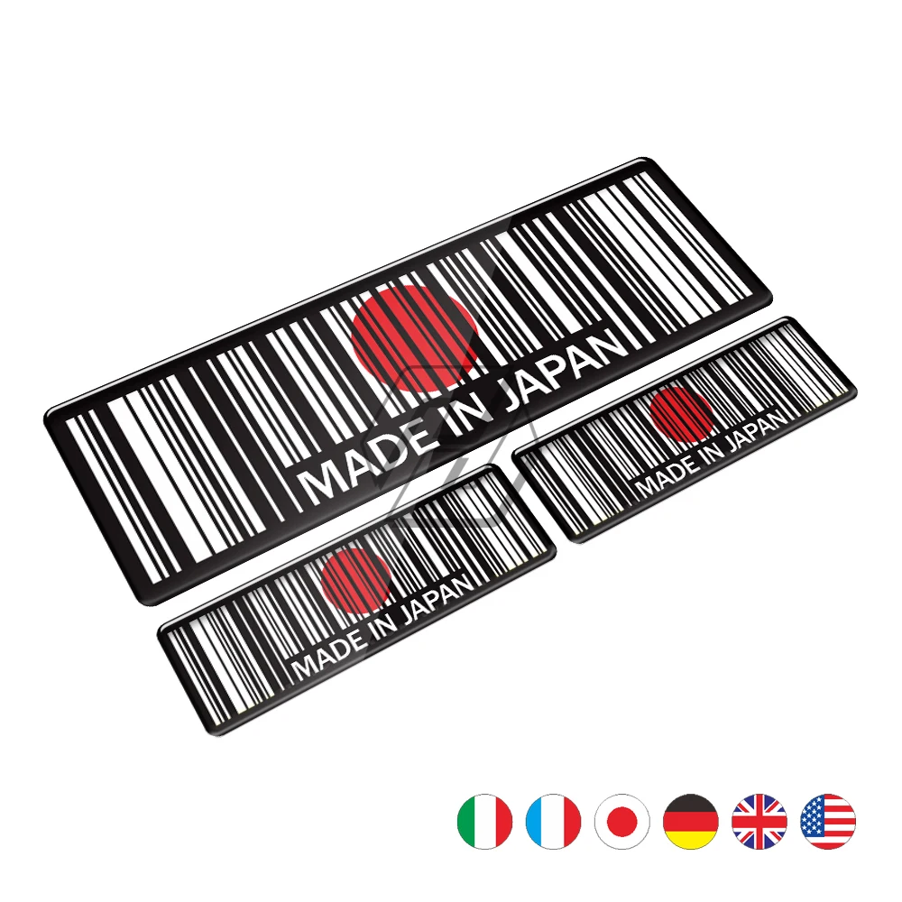 3D Bar Code Sticker Made In Japan In USA UK Italy Germany Motorcycle Tank Pad Decal Motorbike Helmet Stickers 1000pcs 6x28mm transparent made in china stickers country of origin label