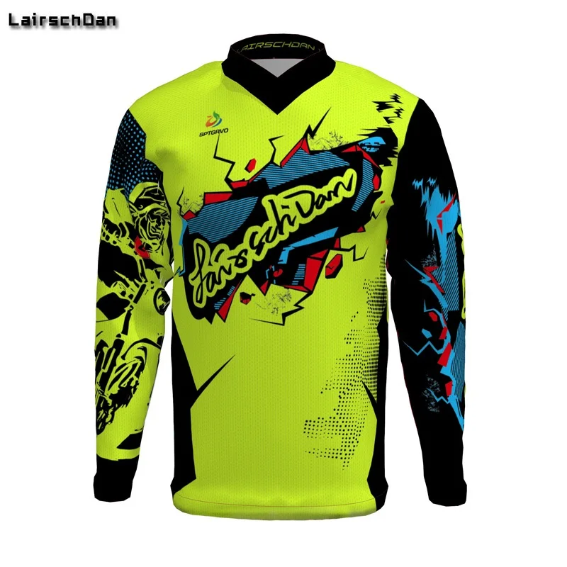 SPTGRVO Lairschdan для женщин/мужчин Enduro MX Mtb футболка DH внедорожный Кроссовый Спортивная футболка для скоростного спуска мото горный велосипедная одежда - Цвет: Зеленый