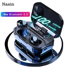 Nasin TWS 5,0 Bluetooth 9D стерео беспроводные наушники IPX7 водонепроницаемые наушники 3300 мАч светодиодный держатель смартфона для хранения батарей