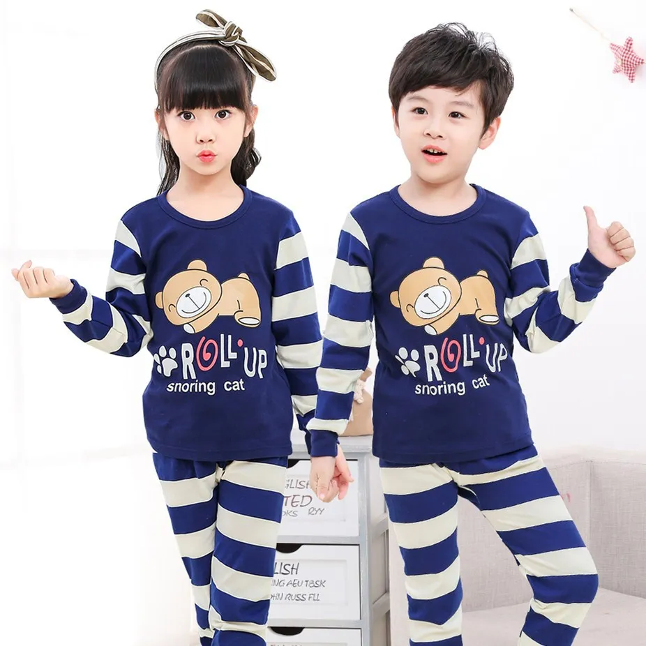 Хлопковая детская пижама с длинными рукавами; пижамы с героями мультфильмов для девочек; детская одежда для сна; одежда для маленьких мальчиков; ночной костюм для мальчиков; Пижама для детей - Цвет: Y-16