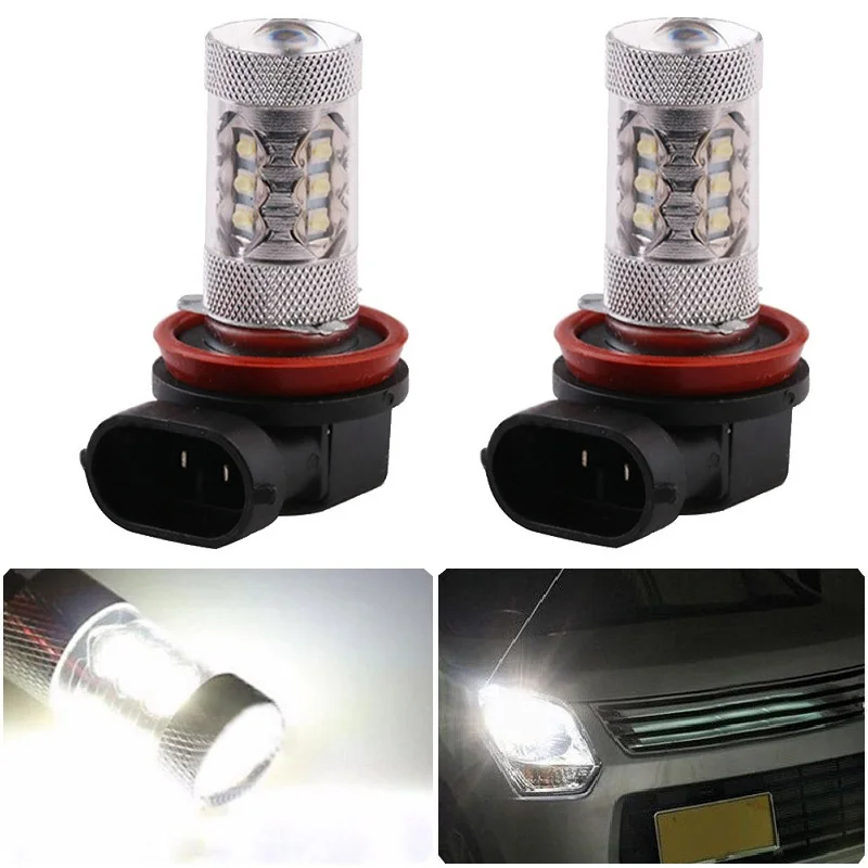 

H8/H11 16SMD 2828 80W 6500K -7000K White Light LED Bulb for Car LED Fog Light Head Lamp Driving Bulb(DC12-24V) White Light