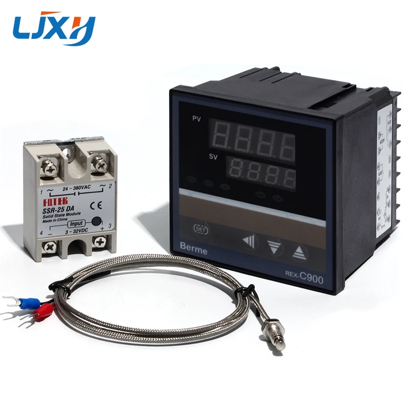 Цифровой ПИД контроллер LJXH C900 с твердотельным реле 25DA40DA75DA термопарой типа K 1
