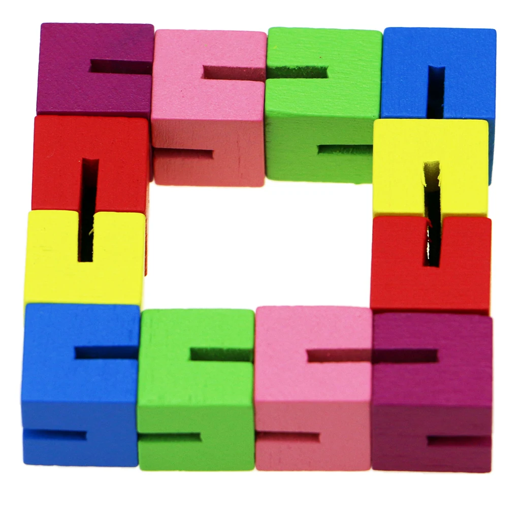Wooden Cube Blocks Puzzle Stretchy Sensory Toy Stress Relief School Office Puzzle Games Party Favors