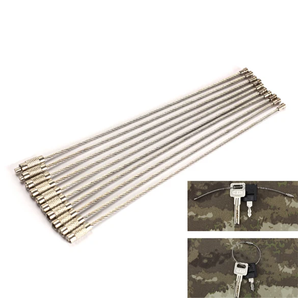 

Stainless Steel 20cm Wire Keychain Cable Key Ring for Outdoor XR657