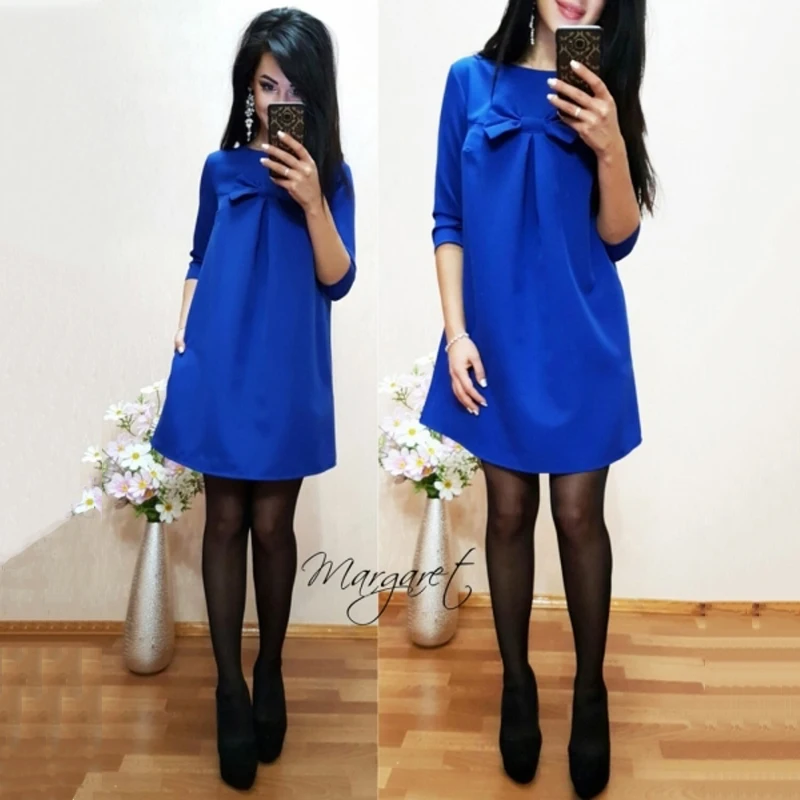 Женское летнее пляжное повседневное свободное платье Vestidos 2018 Новое с круглым