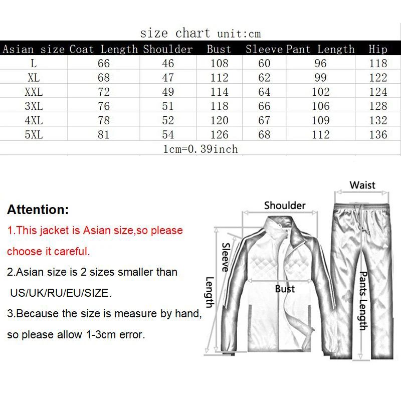 Tracksuit Men Set New Spring Autumn Sportswear Sports Suit Casual Sweatsuit Jacket+Pants Male Jogging Clothing Asian Size L-5XL 6