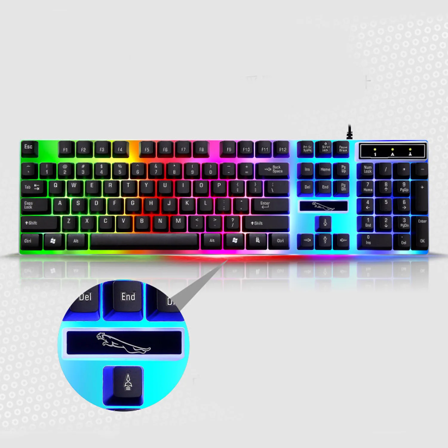  Elisona Wired USB Backlight 104-Key Mechanical Keyboard Mouse Set w/3 Adjustable DPI for Home Offic
