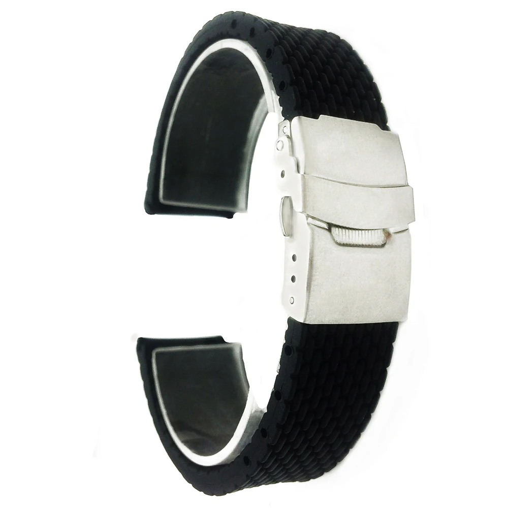Силиконовый ремешок для часов Asus Zenwatch 2 18 мм на запястье черный + Pin пружинный
