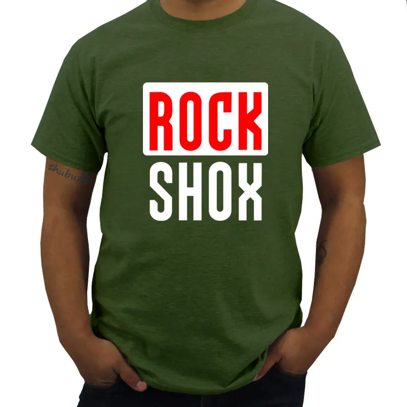 men t-shirt ROCK SHOX Logo tshirts man tshirt Moutain MTB for Biker Bicycler tee-shirt male cotton top tees drop shipping