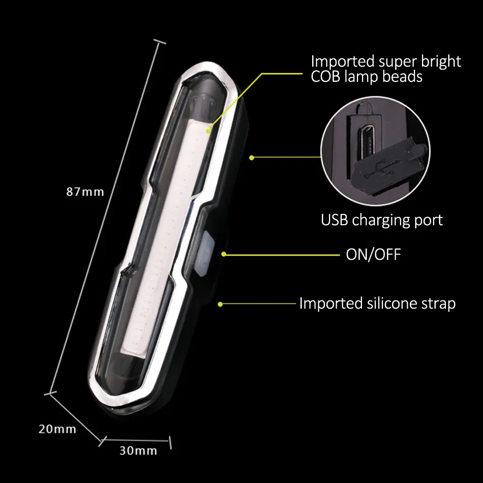 Bike Light Bicycle Rear Led MTB COB Luces Bicicleta Luz Bicicleta Bycicle Cycling USB Flashlight Accessories Bike Light Bicycle Rear Led MTB COB Luces Bicicleta Luz Bicicleta Bycicle Cycling USB Flashlight Accessories