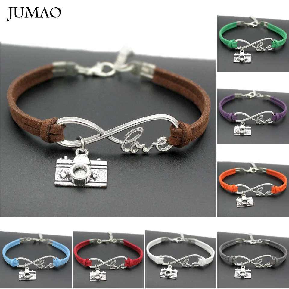 Fashion Infinity Love Camera Charms Bracelets Photography Lover Infinity Love Camera Charms Bracelets