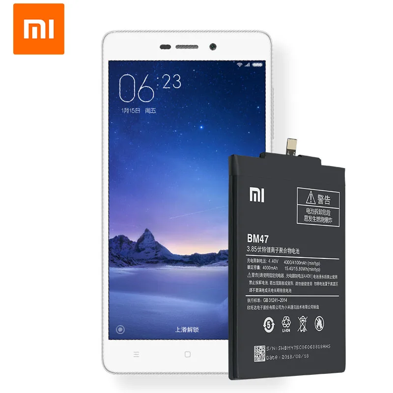 Аккумулятор Xiao Mi BM47 4100 мАч для Xiaomi Redmi 3S 3X Redmi 4X Redmi 3/3pro, высококачественные Сменные Аккумуляторы для телефонов