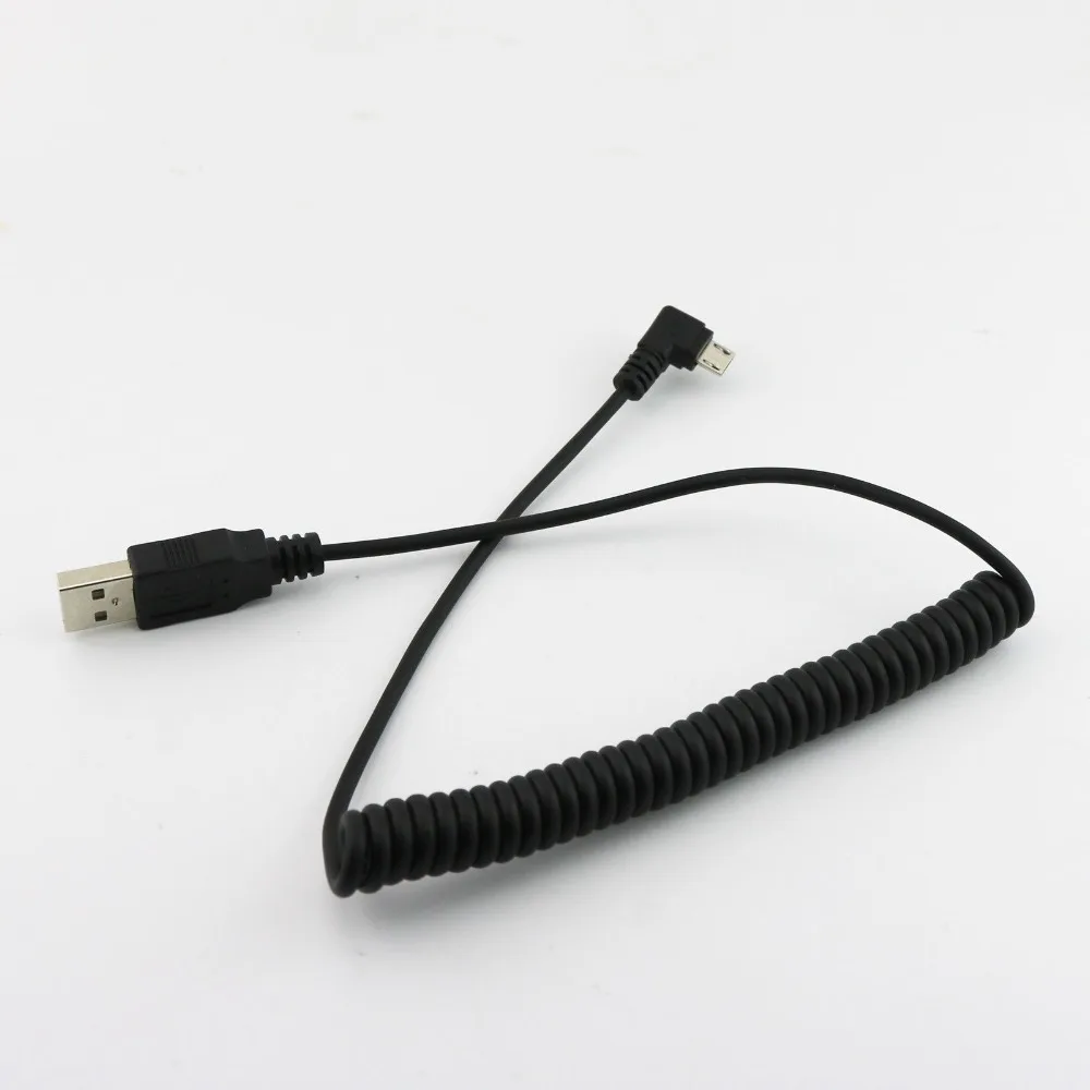 20x USB 2,0 мужчина к Micro USB 5Pin штекер Адаптер спиральный кабель Шнур 5FT/1,5 м влево/вправо/вверх/вниз угол