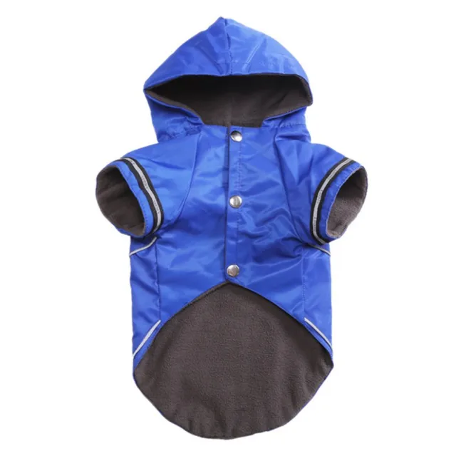 Dog Clothes Blue Polyester Dog Jackets Windproof Winter Pets Coat Doggy