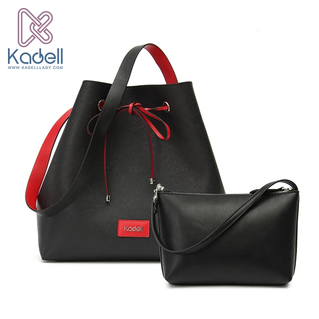 Kadell Известный Бренд 2 Шт./компл. Шнурок Ковша Сумка Высокое Качество PU Кожа Сумки На Ремне Crossbody Женщин Сумки