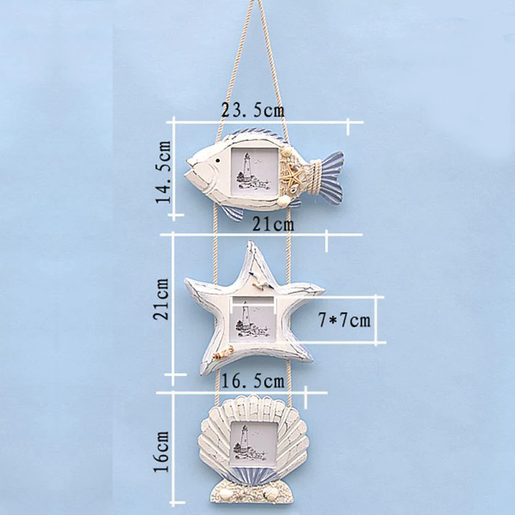 Морской висит декор древесины темно-ракушка Морская звезда рыбы Настенный декор Средиземноморский Стиль украшения