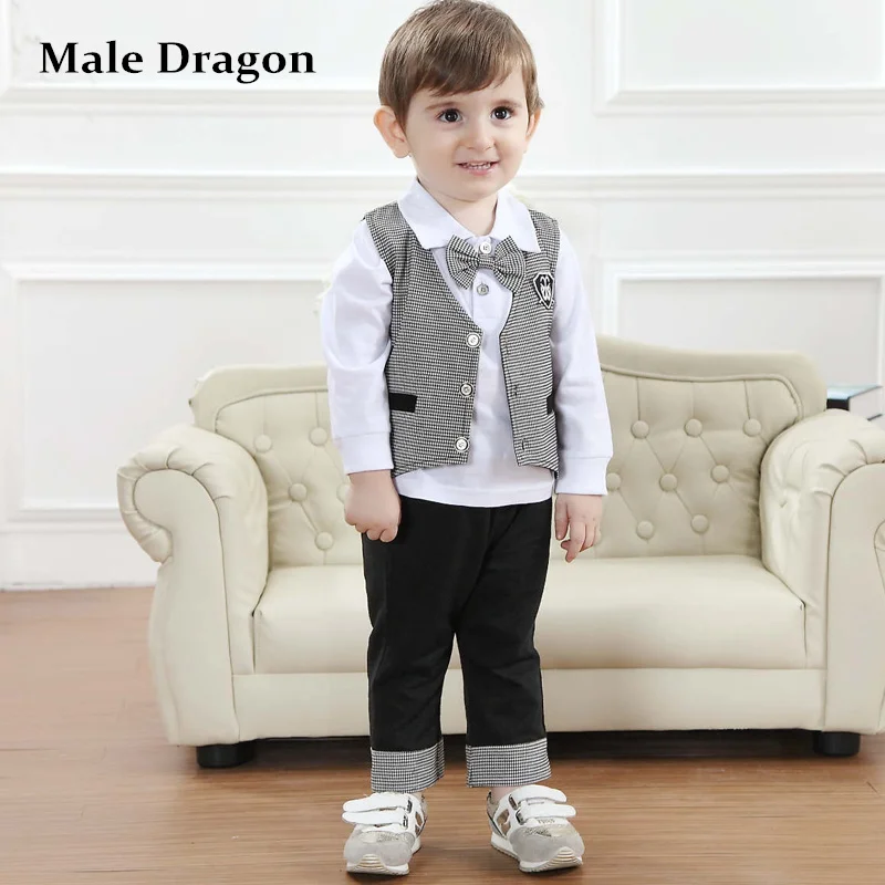 Baby Boy Clothes Gentleman 2017 Children's Formal Long Vest Suit